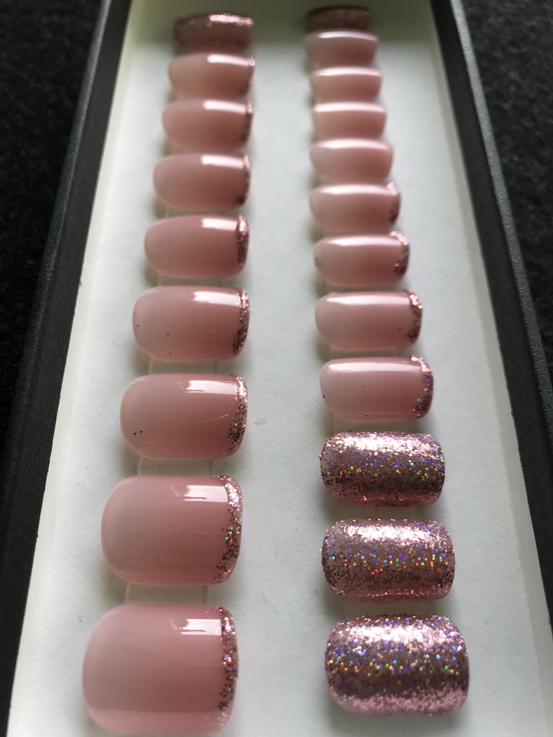 Glitter Pink - Glänzend Quadrat